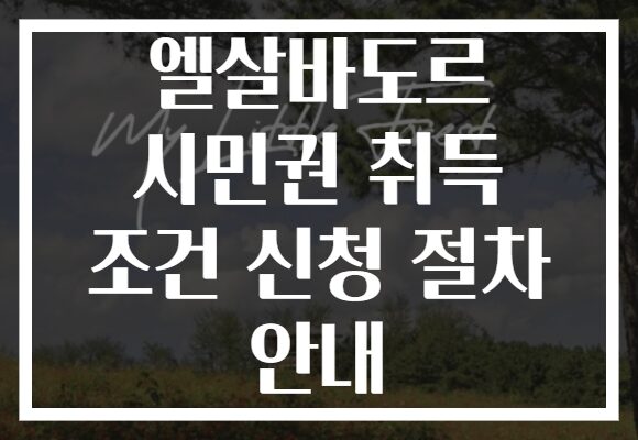 엘살바도르 시민권 취득 조건 신청 절차 안내