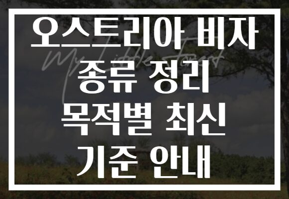 오스트리아 비자 종류 정리 목적별 최신 기준 안내