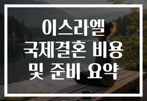 이스라엘 국제결혼 비용 및 준비 요약