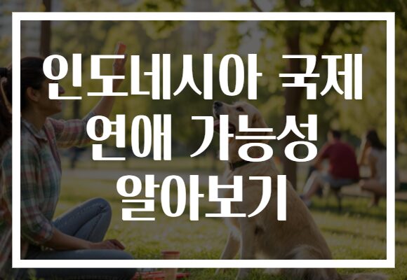 인도네시아 국제 연애 가능성 알아보기