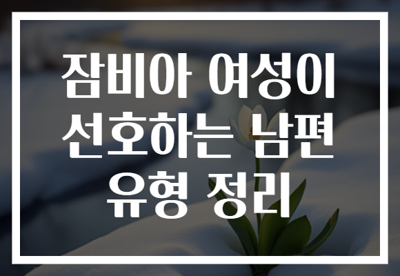 잠비아 여성이 선호하는 남편 유형 정리