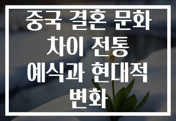 중국 결혼 문화 차이 전통 예식과 현대적 변화
