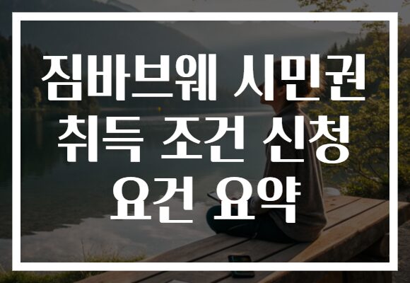 짐바브웨 시민권 취득 조건 신청 요건 요약