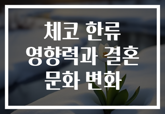 체코 한류 영향력과 결혼 문화 변화