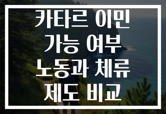 카타르 이민 가능 여부 노동과 체류 제도 비교