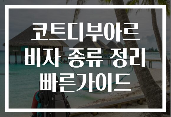 코트디부아르 비자 종류 정리 빠른가이드