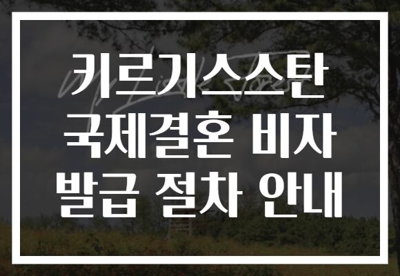 키르기스스탄 국제결혼 비자 발급 절차 안내