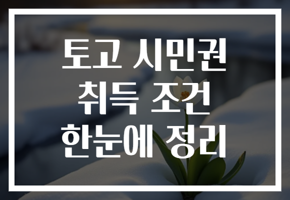 토고 시민권 취득 조건 한눈에 정리