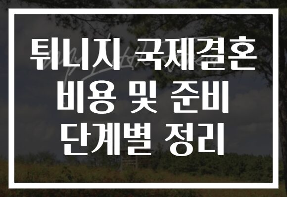 튀니지 국제결혼 비용 및 준비 단계별 정리