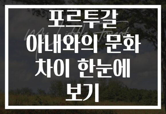 포르투갈 아내와의 문화 차이 한눈에 보기