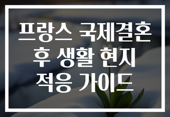 프랑스 국제결혼 후 생활 현지 적응 가이드