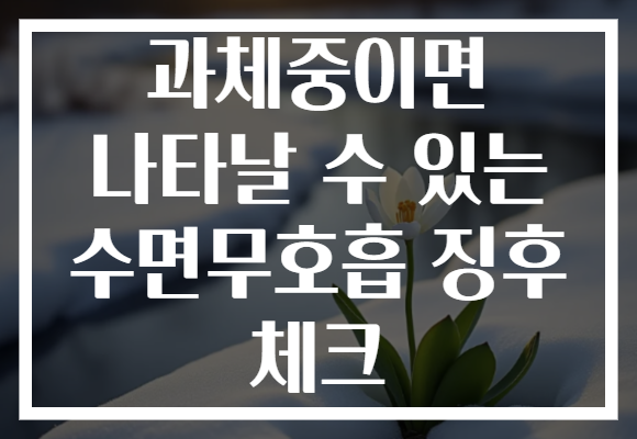 과체중이면 나타날 수 있는 수면무호흡 징후 체크
