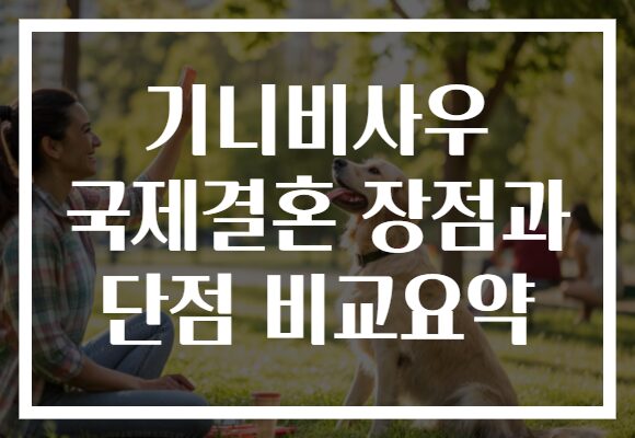 기니비사우 국제결혼 장점과 단점 비교요약