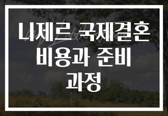 니제르 국제결혼 비용과 준비 과정