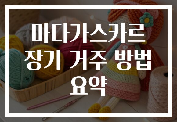 마다가스카르 장기 거주 방법 요약