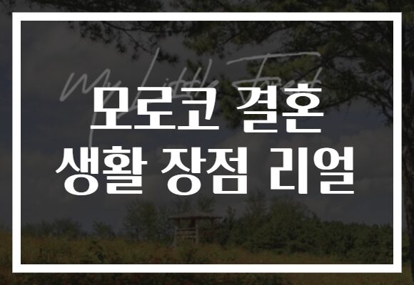 모로코 결혼 생활 장점 리얼