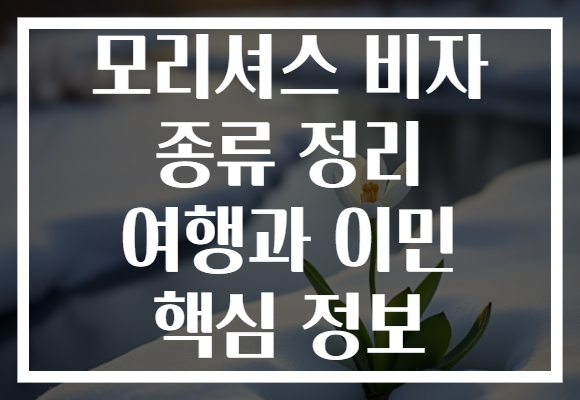 모리셔스 비자 종류 정리 여행과 이민 핵심 정보