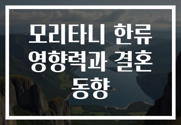 모리타니 한류 영향력과 결혼 동향