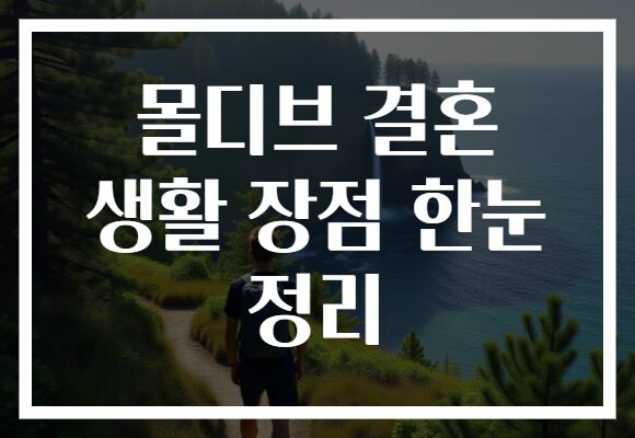 몰디브 결혼 생활 장점 한눈 정리