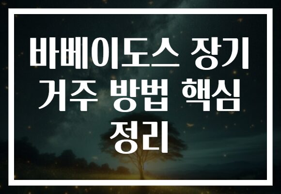 바베이도스 장기 거주 방법 핵심 정리