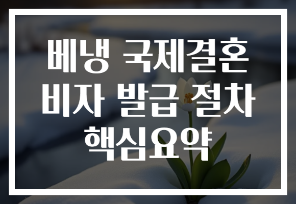 베냉 국제결혼 비자 발급 절차 핵심요약