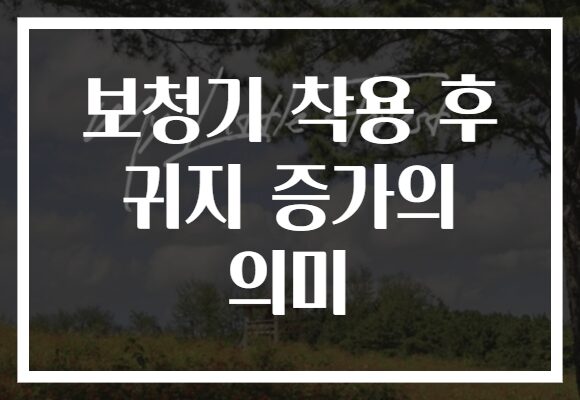보청기 착용 후 귀지 증가의 의미