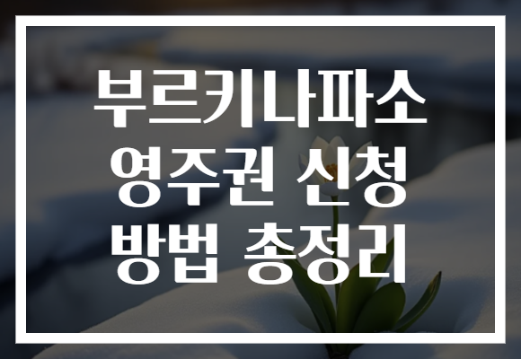 부르키나파소 영주권 신청 방법 총정리