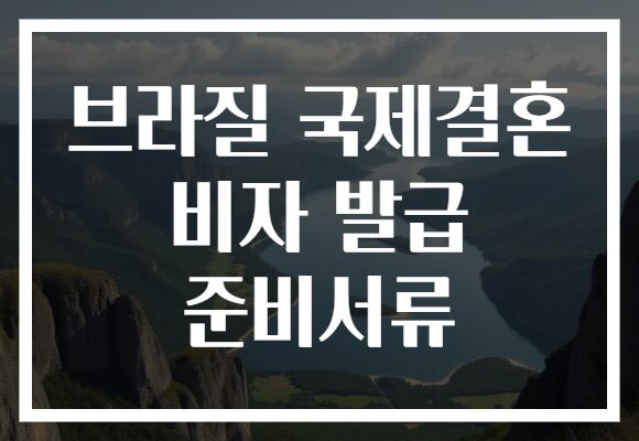 브라질 국제결혼 비자 발급 준비서류