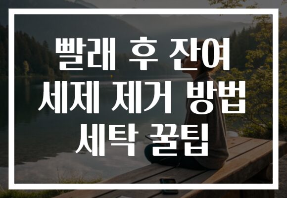 빨래 후 잔여 세제 제거 방법 세탁 꿀팁