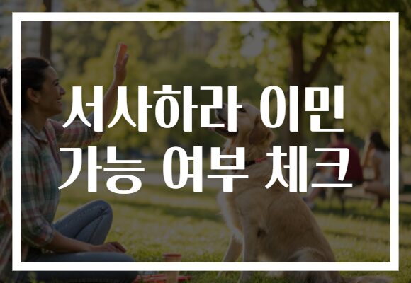 서사하라 이민 가능 여부 체크