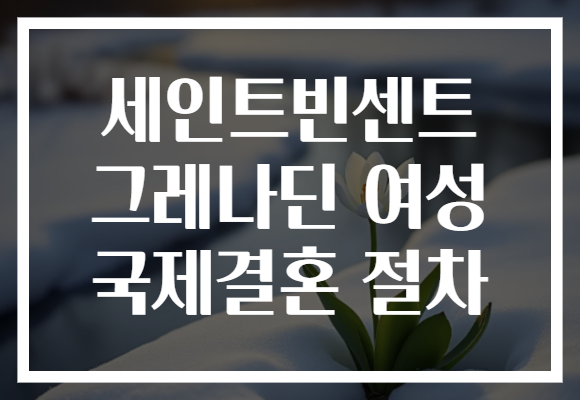 세인트빈센트 그레나딘 여성 국제결혼 절차