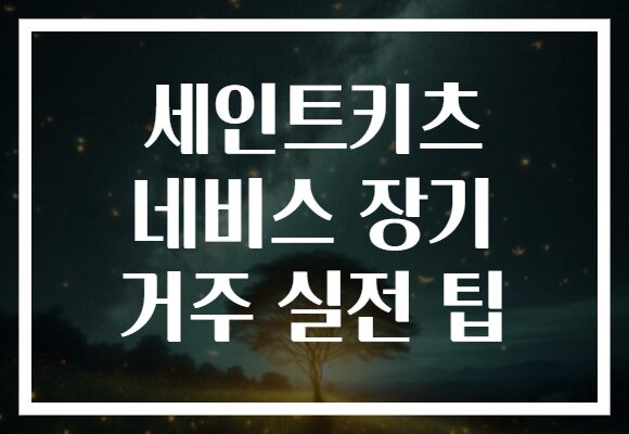 세인트키츠 네비스 장기 거주 실전 팁