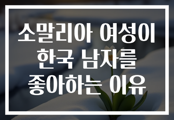 소말리아 여성이 한국 남자를 좋아하는 이유