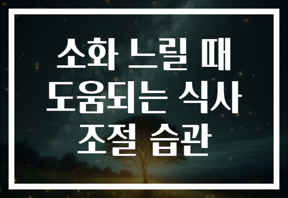 소화 느릴 때 도움되는 식사 조절 습관