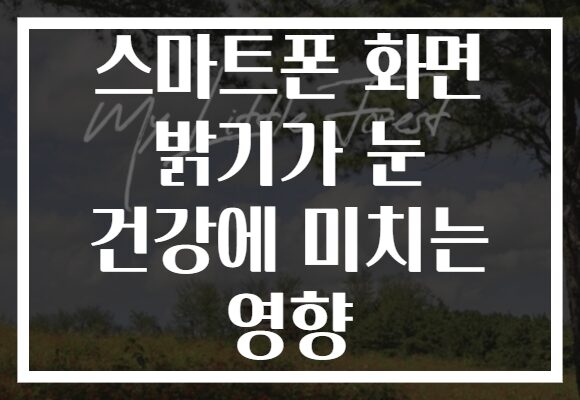 스마트폰 화면 밝기가 눈 건강에 미치는 영향