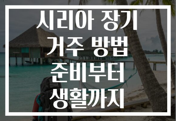 시리아 장기 거주 방법 준비부터 생활까지