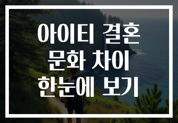 아이티 결혼 문화 차이 한눈에 보기