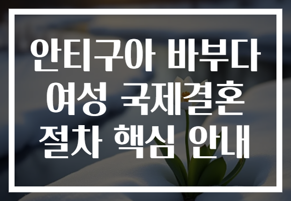 안티구아 바부다 여성 국제결혼 절차 핵심 안내