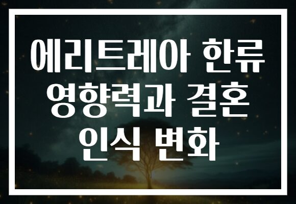 에리트레아 한류 영향력과 결혼 인식 변화