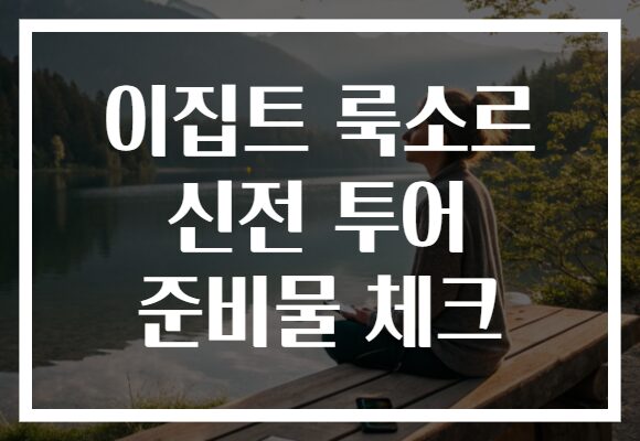 이집트 룩소르 신전 투어 준비물 체크