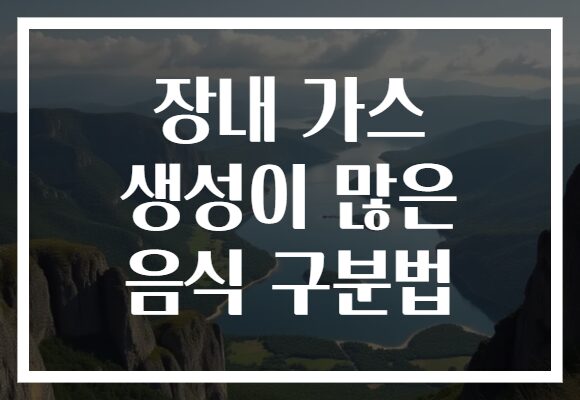 장내 가스 생성이 많은 음식 구분법