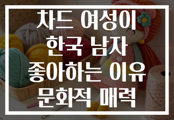 차드 여성이 한국 남자 좋아하는 이유 문화적 매력