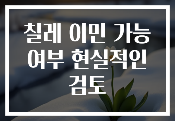 칠레 이민 가능 여부 현실적인 검토