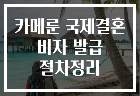 카메룬 국제결혼 비자 발급 절차정리