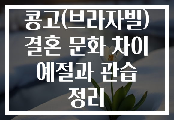 콩고(브라자빌) 결혼 문화 차이 예절과 관습 정리