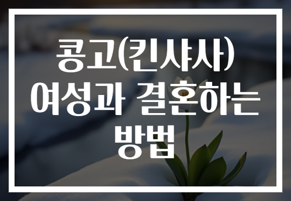 콩고(킨샤사) 여성과 결혼하는 방법