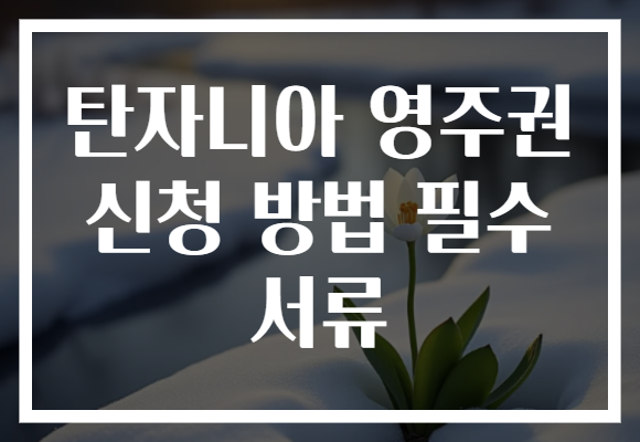 탄자니아 영주권 신청 방법 필수 서류