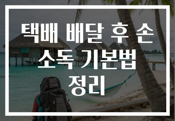 택배 배달 후 손 소독 기본법 정리