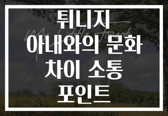 튀니지 아내와의 문화 차이 소통 포인트