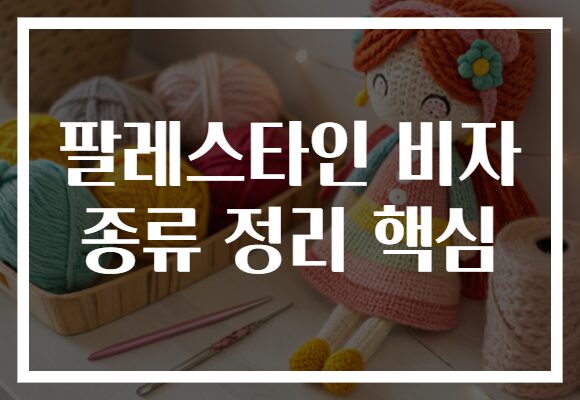 팔레스타인 비자 종류 정리 핵심